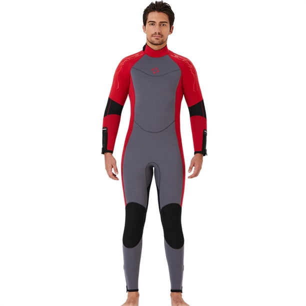 Traje de neopreno completo Traje de cuerpo completo para hombres y mujeres Actividades deportivas de agua de una pieza en agua fría para snorkeling Surfing Spearfishing Man / Red S Scienceny OD017131-25