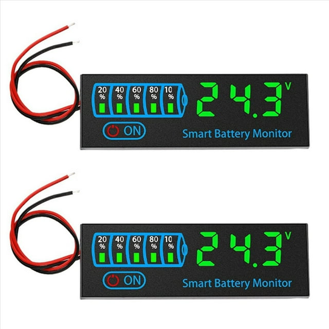 2X 18650 Li-Ion Lipo Lithium Test 7-55V Indicador de de Batería de Ácido Probador Módulo Medidor de Pantalla LED Medidor de Capacidad de Voltaje, B
