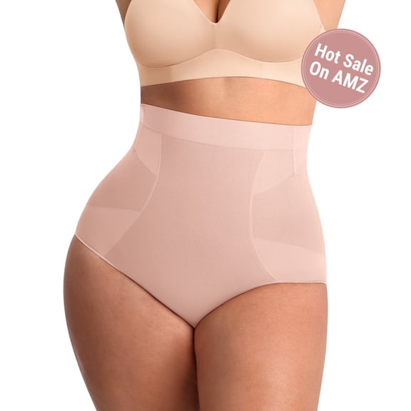 FeelinGirl Women's High-Waisted Tummy Control Seamless Shapewear Briefs, Sizes XS-4XL