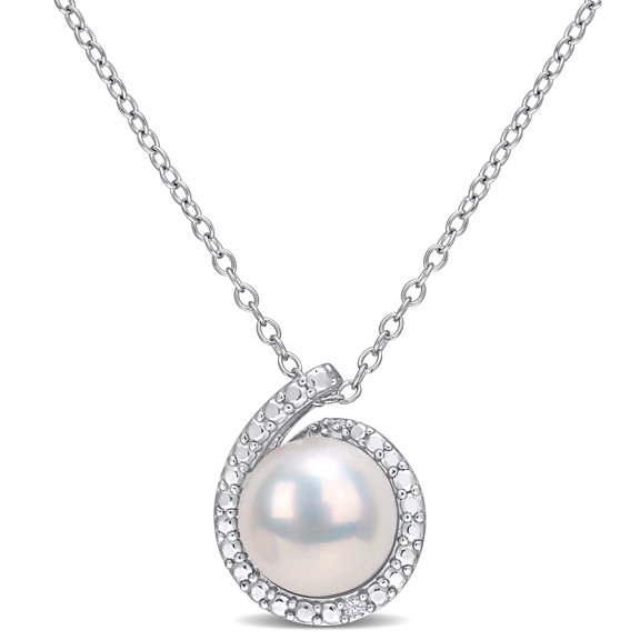 Everly Women's 8mm Cultured Freshwater Pearl Sterling Silver Pendant