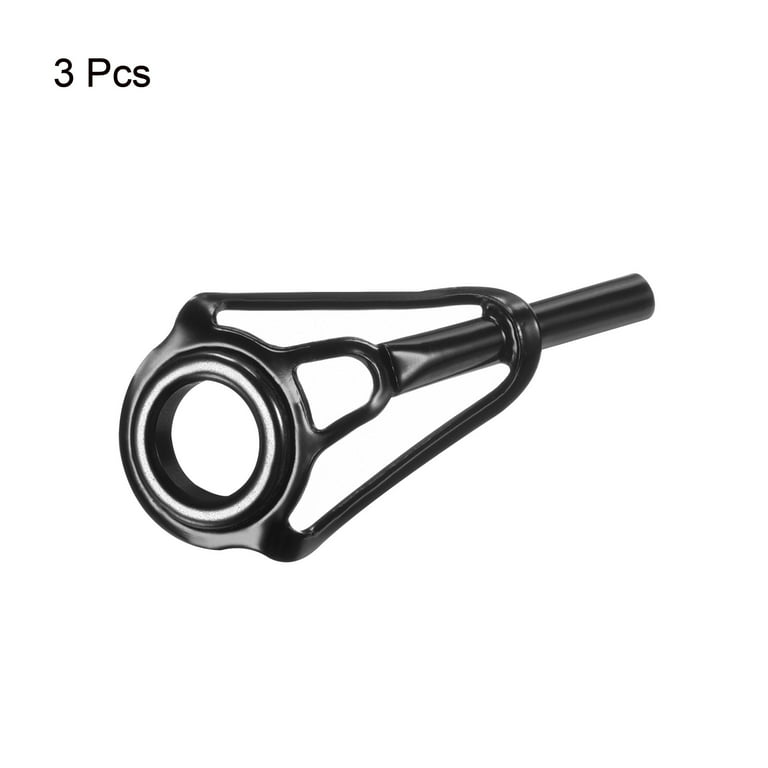 2.0mm Tube Dia Stainless Steel Fishing Rod Tips Repair Kit Ring Guide, 3 Pack, Size: 2.0 mm, Black