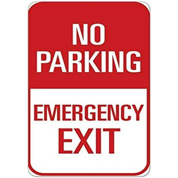 Warning Sign No Parking Emergency Exit Traffic Sign Business Sign 12X8 Inches Metal Tin Sign