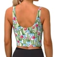 thumbnail image 3 of Vsdgher Flowers and Cactus Print Women Sleeveless Athletic Tank Top Built-in Bra Camisole Sports Vest for Yoga Running Fitness Exercise with Removable Pads, 3 of 8
