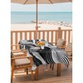 thumbnail image 2 of Outdoor Table Cloth with Umbrella Hole and Zipper, Abstract Waves Waterproof Rectangle Tablecloth 54"x80", Black Grey Modern Geometric Striped Washable Table Cover for Outside Party Patio Picnic, 2 of 8