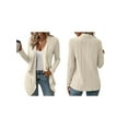 thumbnail image 2 of Women'S Draped Open Front Light-Weight Cardigan Tops Casual Long Sleeve Knit Outerwear Apricot XL, 2 of 6