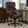 thumbnail image 2 of Serta Conway Big and Tall Executive Office Chair with Wood Accents Brown, 2 of 16
