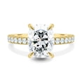 thumbnail image 2 of 3.00Ct Elongated Cushion Cut Moissanite Engagement Ring, Hidden Halo & Pavé, 10K Yellow Gold, 2 of 7