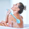 thumbnail image 5 of 6.69 Inch Short Handle Back Lotion Applicator, Washable Shower Back Brush, Easy Reach Body Tool for Applying Sunscreen, Body Lotion for Men and Women, 5 of 6
