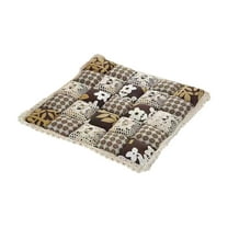 AYktou Floral Chair Cushions 16×16 Inch, Winter Insulation Stool Cushions Lace Checkered Patchwork Color Butt Cushion, Home Living Room Floor Cushion Elastic Lumbar Pillow Lazy Back Cushions