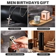 thumbnail image 3 of 13 Birthdays Gifts Baskets For Men Get Well Set Father's Day Gift Box Tumbler Wallet Robe Scented Candle Notebook Sock Bracelet Father Dad Boyfriend Husband(dark Gray), 3 of 7