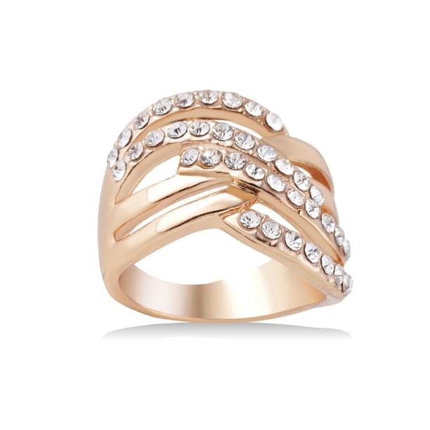 Qarigey Anillo de cristal de aleación para mujer, fecha bonita, banquete, boda, adolescentes, esposa, nudillo, joyería, accesorios de regalo Ropa, zapatos y accesorios Miscelánea Tamaño 7 Qarigey AP009706-03