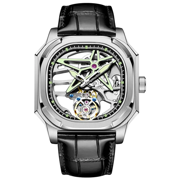 AESOP Mens Tourbillon Mechanical Watch for Men Sports Waterproof Wrist Watches Skeleton Fashion Sapphire stainless steel Watch