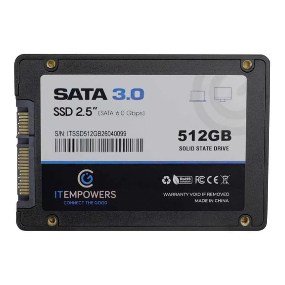 ITEMPOWERS 512GB SATA III 2.5" Internal SSD Solid State Drive, 6Gb/s High-Speed Storage Upgrade for Laptop and Desktop PC