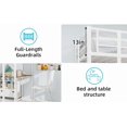 thumbnail image 3 of Newest White Loft Twin Bed with L Shaped Desk,Dual Stair Access, 360° Railing, Study & Storage for Teens, 3 of 13