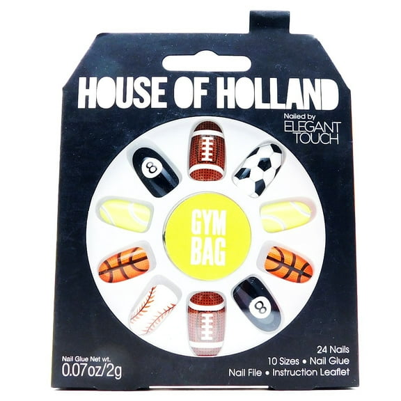 House of Holland Nailed by Elegant Touch  Gym Bag New Balls Please: 24 nails, nail glue .07 Oz., nail file