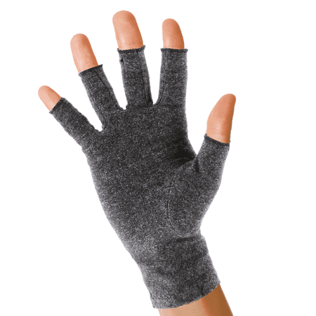 Pivit Arthritis Gloves | Compression Glove for Rheumatoid, Osteoarthritis | Heat Hand Gloves for Computer Typing, Arthritic Joint Pain Relief, Carpal Tunnel | Men, Women | Open Finger Thumb