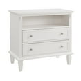 thumbnail image 3 of S-HOME Mid-century Modern Nightstand 2 Drawers Solid Wood Legs USB Ports & Outlets Bedside End Table - Elegant Storage Solution, 3 of 12