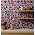 thumbnail image 4 of S4sassy Removable Asian Style Wall Decor, Finish Wallcover, Blossom Floral Print Contact Paper for Walls, Dresser, White Self Adhesive Vinyl Wallpaper Roll Contact Paper for Walls - 25"x240", 4 of 9