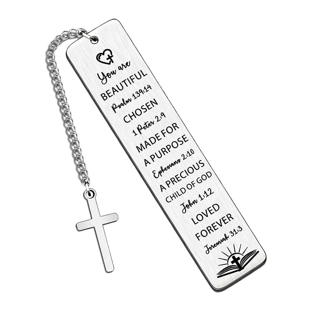 Agiufgs Metal Bookmark Steel Engraved, Engraved with Inspirational Serenity Prayer, for Bible Verse Believers Christians, Multicolor