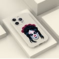 thumbnail image 4 of Mantenga su iPhone seguro y elegante con esta moderna funda para teléfono plateada colorida de doble capa mate con imagen de dibujos animados, 4 of 4