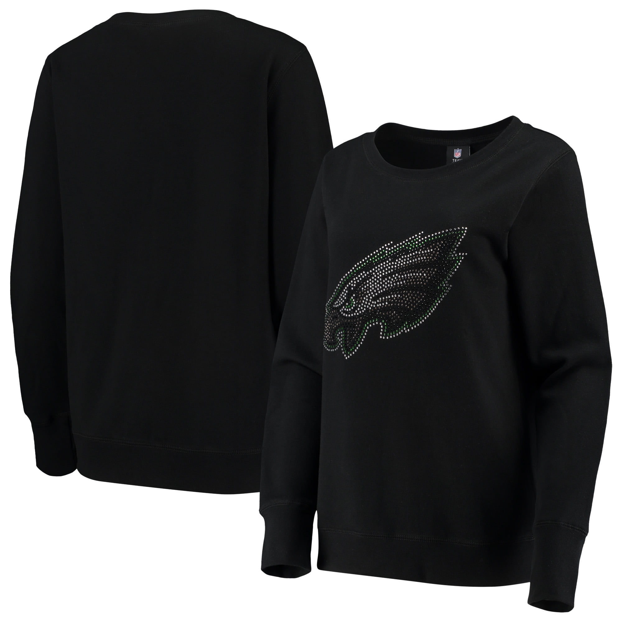 Philadelphia Eagles Cuce Women's Halfback Fleece Pullover Sweatshirt - Black - Walmart.com