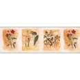 thumbnail image 2 of Red Purple Blue Flowers on Orange Letter Rustic Wallpaper Border Retro Design, Roll 15' x 8'', 2 of 3