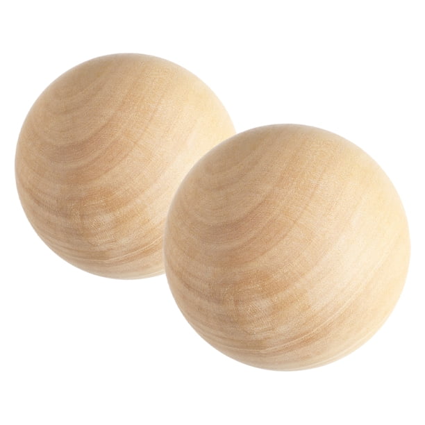2 bolas de madera maciza de 7 cm, esferas de madera natural sin acabado, ideales para proyectos de bricolaje, pintura, tallado y decoración del hogar.