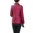 thumbnail image 3 of Grianlook Women Quilted Coat Stand Collar Puffer Jacket Solid Color Down Jackets Water-Resistant Lightweight Full Zip Outwear with Pockets Wine Red L, 3 of 3