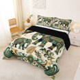 thumbnail image 2 of Homewish Bohemian Elephant Animals Queen Comforter Set,Paisley Peacock Comforter Sets Queen,Cream Green,Black Reversible,3-Piece,1 Comforter and 2 Pillowcases, 2 of 7