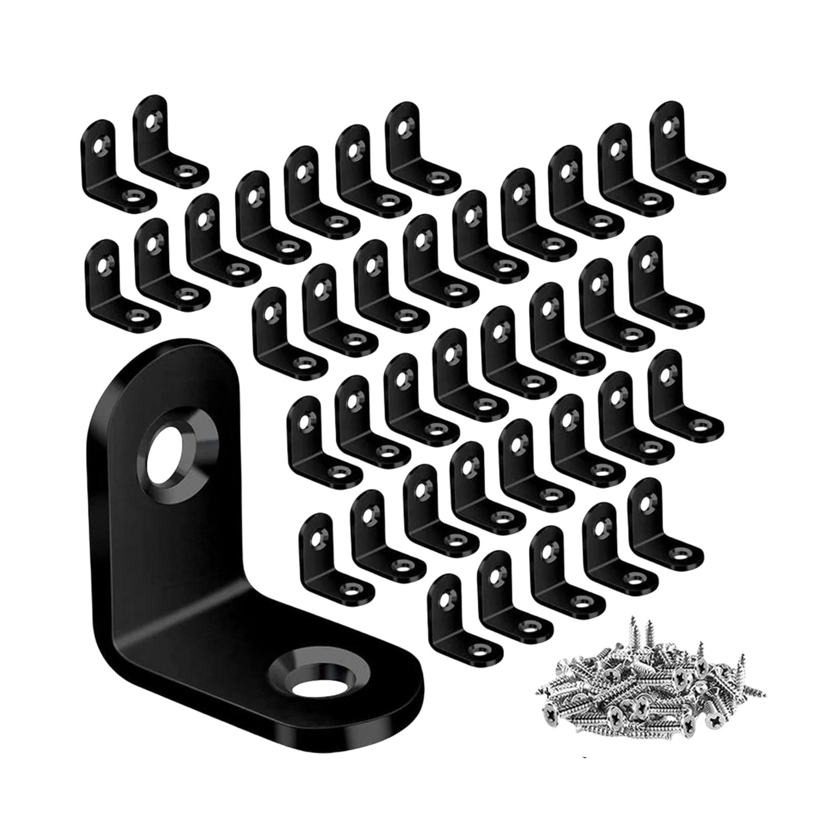 40 Pieces L Bracket, Stainless Steel Corner Bracket with Screws, Angle Bracket Set for Wooden