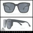thumbnail image 4 of Womens Polarized Inset Lens Oversized Horn Rim Compact Fit Over Sunglasses Matte Black - Black, 4 of 8
