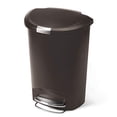 thumbnail image 1 of [Only at Walmart] Simplehuman 50 Liter / 13 Gallon Semi-Round Kitchen Step Trash Can with Secure Slide Lock, Mocha Plastic, 1 of 5