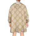 thumbnail image 2 of Wearable Oversized Blanket,Golden Christmas Pattern Wearable Blanket Hoodie for Adults,Cozy Hooded Blankets with Super Pockets,Super Warm Fuzzy Pullover for Women & Men, 2 of 6