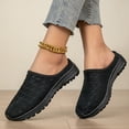 thumbnail image 6 of Domzle Women's Slip-On Mules Sneakers Backless Knit Comfortable Lightweight with Arch Support Walking Shoes for Travel House Office Black 39, 6 of 9