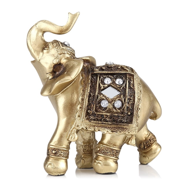 Adorno de elefante, color dorado, elegante estatua de elefante, figura de elefante, decoración elegante y moderna