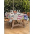 thumbnail image 3 of Outdoor Tablecloths with Umbrella Hole & Zipper, Watercolor Flowers Rectangle Tablecloth 52x70 Inch, Spring Hummingbird Butterflly Floral Beige Waterproof Table Cloth, Patio/Pool/Picnic Table Covers, 3 of 8