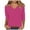 Hot Pink, variant on Pink Summer Tops With Sleeves, Polyester Western Outfit for Women, 3/4 Sleeve Womens Spring Tops 2024, Tshirts Shirts for Women, Solid Solid Color Business Casual Outfits for Women
