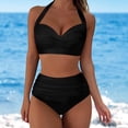 thumbnail image 2 of kamemir Womens Bathing Suits Tummy Control Women's Swimsuit Tankini Tummy Control Bathing Suits Two Piece Full Coverage Slim Swim Suits with High Waisted Bottom(Black,S), 2 of 6