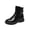 Black, variant on Women's Metal Buckle Orthopedic Boots,Warm Slip on Snow Boots with Side Zipper