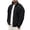 Black, variant on Mens Cable Knit Jackets Full Zip Stand Collar Jacket Ribbed Cuff Loose Fit Casual Knit Outerwear with Side Hand Pockets(Black/L)