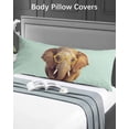 thumbnail image 4 of Green Elephants Body Pillow Case Cover - Microfiber Bed Throw Pillow Covers, Funny Animals Modern Art Decorative Lumbar Pillow Cover with Envelope Closure for Sofa/Travel 20"x54", 4 of 6
