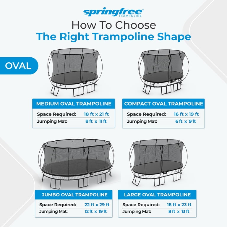 Springfree Compact Oval Trampoline 8x11ft for Kids with FlexiNet