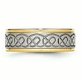 thumbnail image 3 of Stainless Steel 8mm Scrolled Design and Gold Plated Brushed And Polished Ring Size 12.5 Jewelry Gifts for Women, 3 of 7