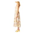 thumbnail image 3 of BARDOT Womens Yellow Tie Zippered Pleated Lined Textured Ruffled Floral Sleeveless Sweetheart Neckline Tea-Length A-Line Dress 6, 3 of 4