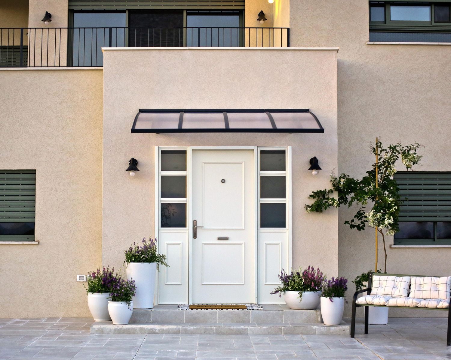 CANOPIA by PALRAM Herald 5 ft. x 7 ft. Door and Window Fixed Awning - Grey