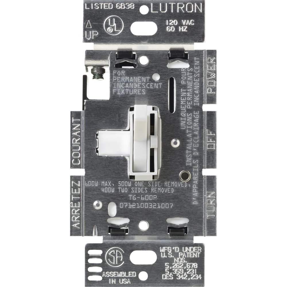 Lutron Toggler Dimmer Switch for Halogen and Incandescent Bulbs, Single