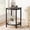 Black, variant on Round Side Table 2-Tier – Farmhouse Wood End Table with Rattan Shelf, Nightstand for Small Spaces, Living Room, Bedroom