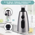 thumbnail image 6 of Wowow Kitchen Faucet Head Replacement Brushed Nickel, 3 Function Pull Out Spray Nozzle with 9 Adapters for Kitchen Sink Faucet，US Standard for Moen Kohler Delta Faucets G1/2 Male Connector, 6 of 6