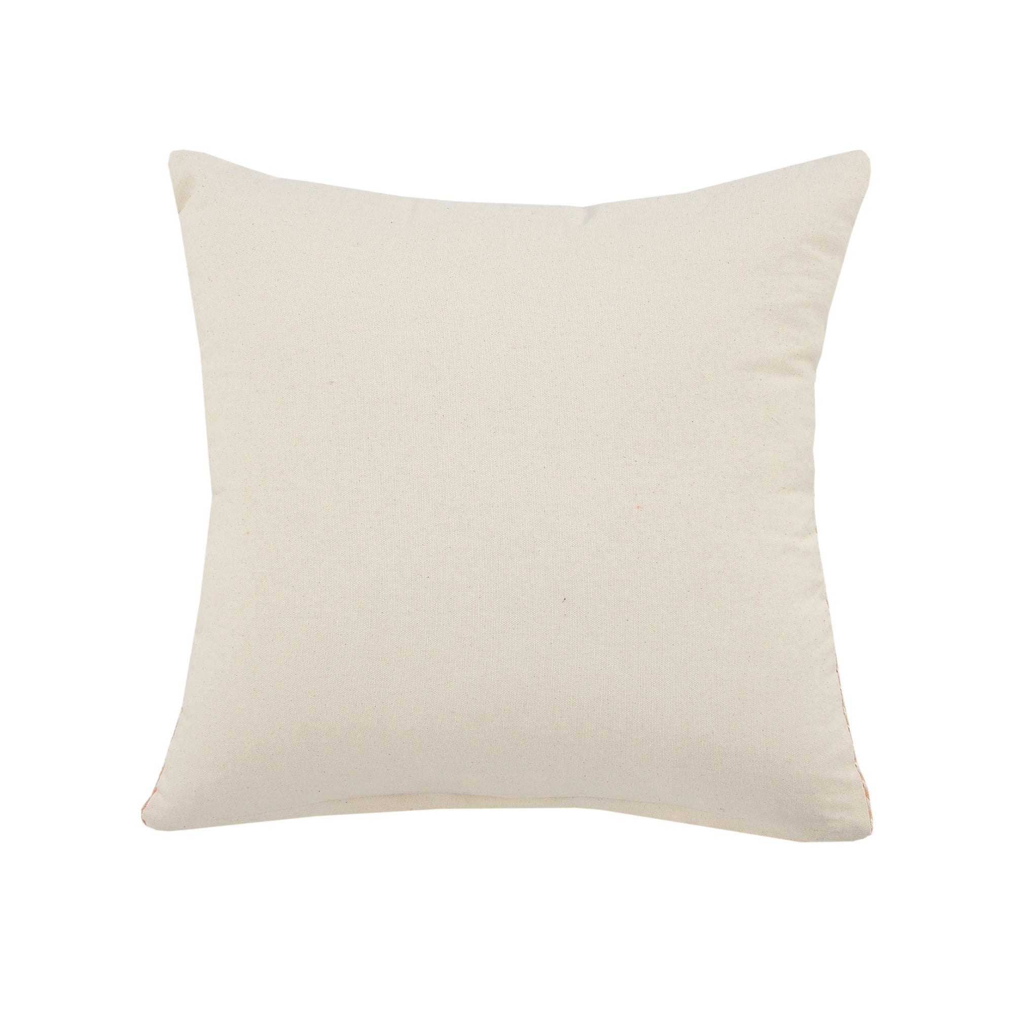 Laddha Home Designs Geometric Loomed Rectangular Cotton Throw Pillow Cover - 20" - Cream and Orange