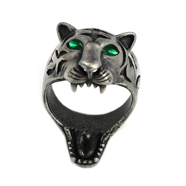 Guardurnaity Anillo Joyas Animal Tigre Simulación Acero inoxidable Personalidad Exquisito Agresivo Creativamente Presente Fiesta Accesorios de disfraces Color Acero ocho Guardurnaity AP016578-02